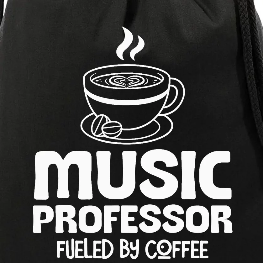 Music Professor Fuelled by Coffee Drawstring Bag