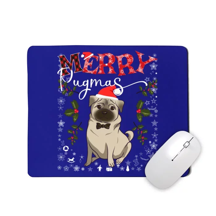 Merry Pugmas Funny Dog Lover Santa Pug Family Christmas Great Gift Mousepad