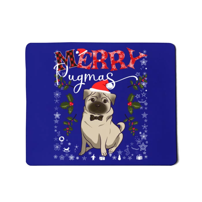 Merry Pugmas Funny Dog Lover Santa Pug Family Christmas Great Gift Mousepad