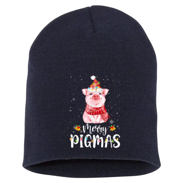 Merry Pigmas Funny Pig Christmas Pajama For Pig Lover Shirt Short Acrylic Beanie