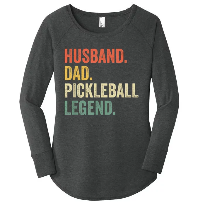 Men Pickleball Funny Husband Dad Legend Vintage Fathers Day Women's Perfect Tri Tunic Long Sleeve Shirt