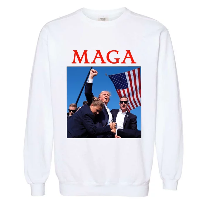 Maga Pray For Trump Trump Rally Shooting Donald Trump Statement Garment-Dyed Sweatshirt