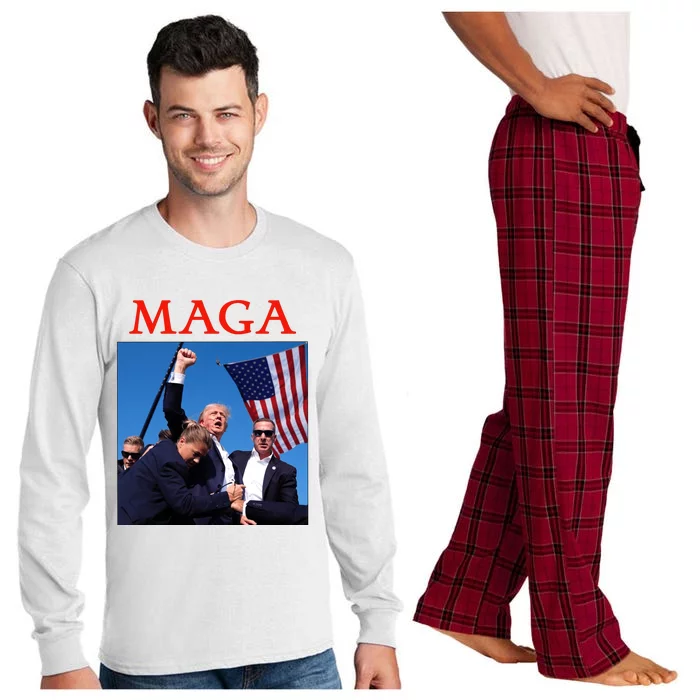 Maga Pray For Trump Trump Rally Shooting Donald Trump Statement Long Sleeve Pajama Set