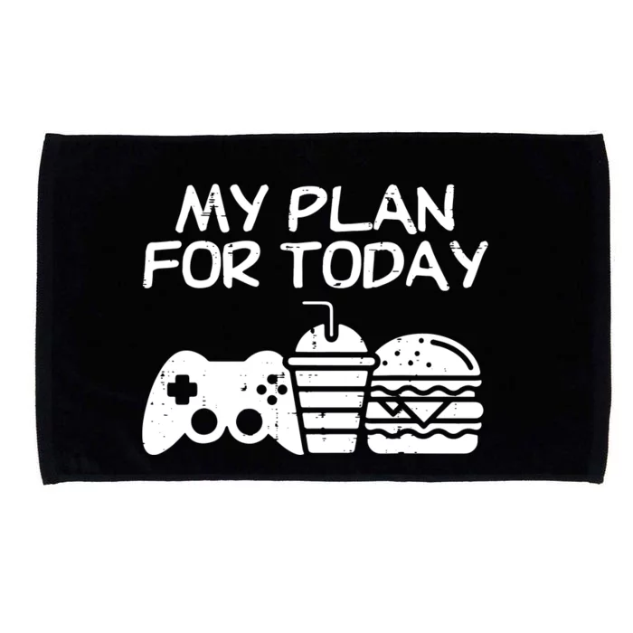 My Plan For Today Video Games Milk Tea Burger Food Lover Microfiber Hand Towel