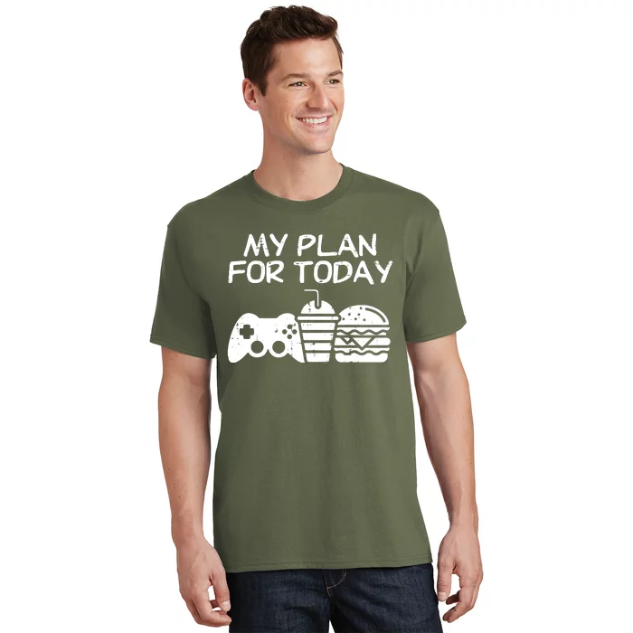 My Plan For Today Video Games Milk Tea Burger Food Lover T-Shirt