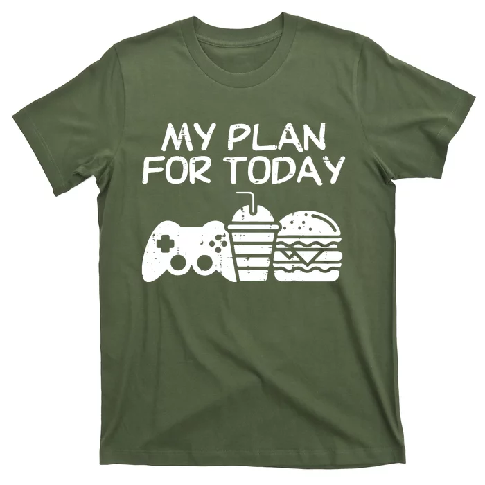 My Plan For Today Video Games Milk Tea Burger Food Lover T-Shirt