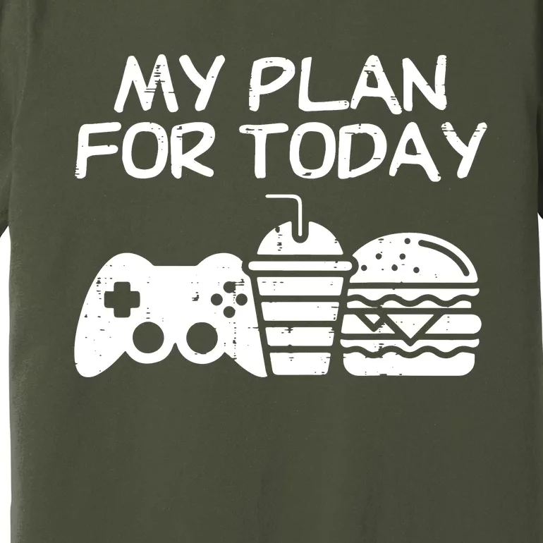 My Plan For Today Video Games Milk Tea Burger Food Lover Premium T-Shirt