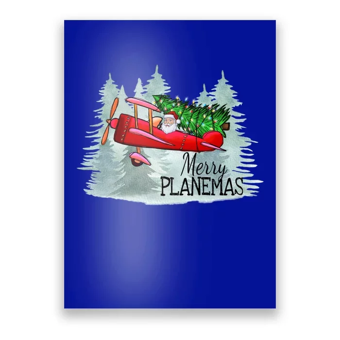 Merry Planemas Funny Pilot Airplane Christmas Cute Gift Captain Great Gift Poster