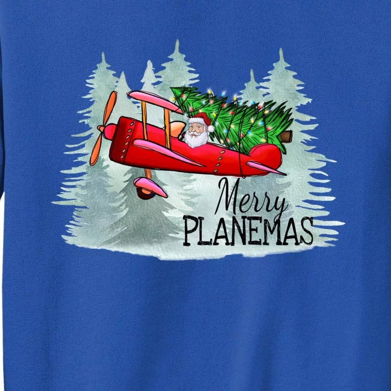 Merry Planemas Funny Pilot Airplane Christmas Cute Gift Captain Great Gift Tall Sweatshirt