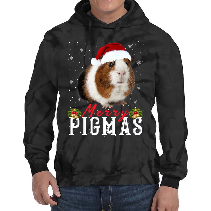 Merry Pigmas Face Mask Funny Guinea Pig Christmas Santa Xmas Tie Dye Hoodie