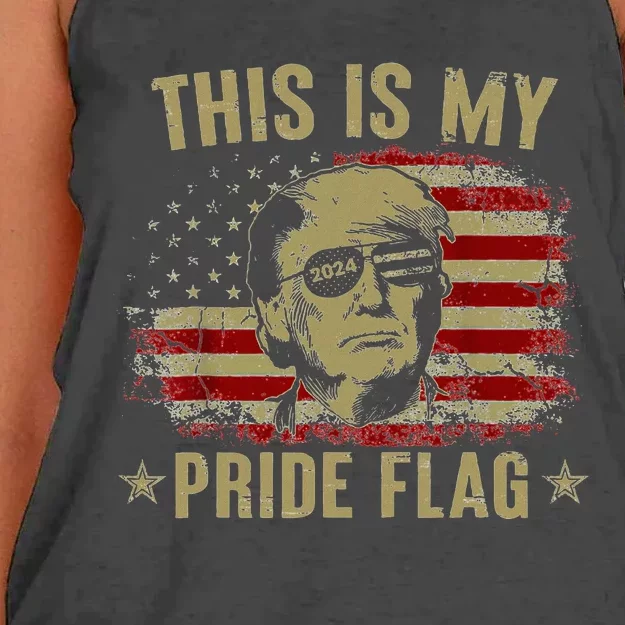 My Pride Flag Usa 4th Of July Patriotic Design Women's Knotted Racerback Tank