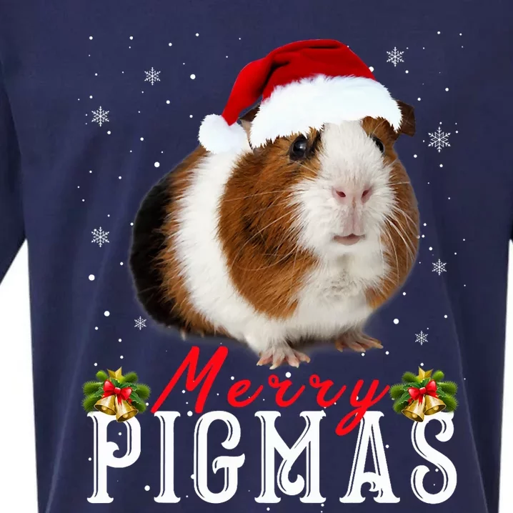 Merry Pigmas Face Mask Funny Guinea Pig Christmas Santa Xmas Sueded Cloud Jersey T-Shirt