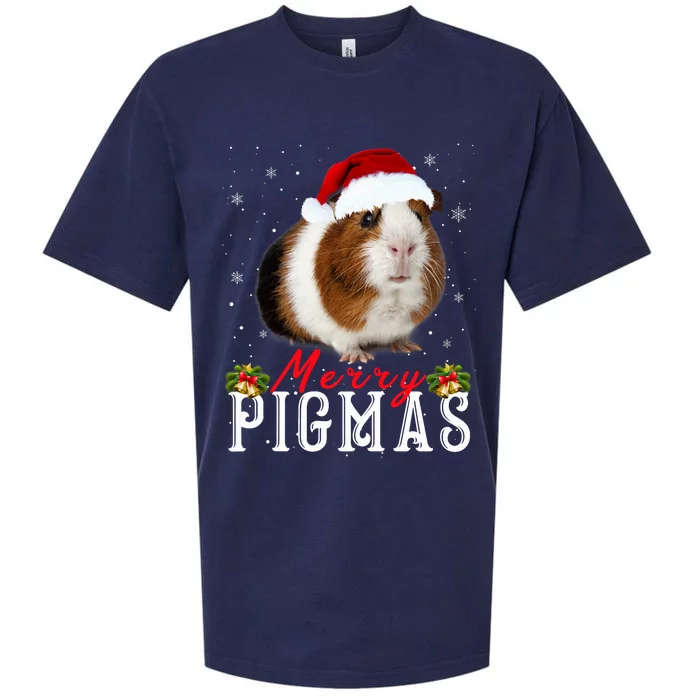 Merry Pigmas Face Mask Funny Guinea Pig Christmas Santa Xmas Sueded Cloud Jersey T-Shirt