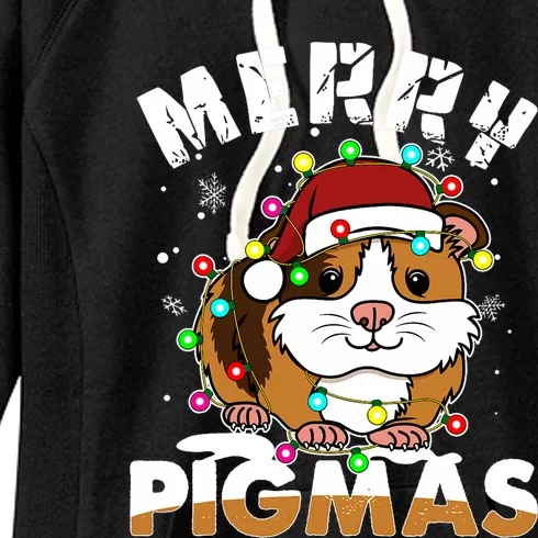 Merry Pigmas Funny Xmas Christmas Guinea Pig Lover Gift Women's Fleece Hoodie