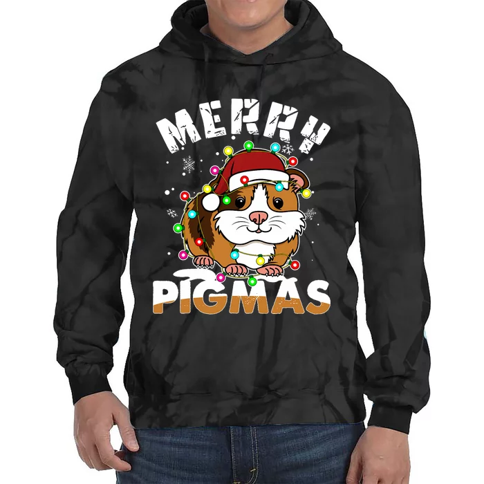 Merry Pigmas Funny Xmas Christmas Guinea Pig Lover Gift Tie Dye Hoodie