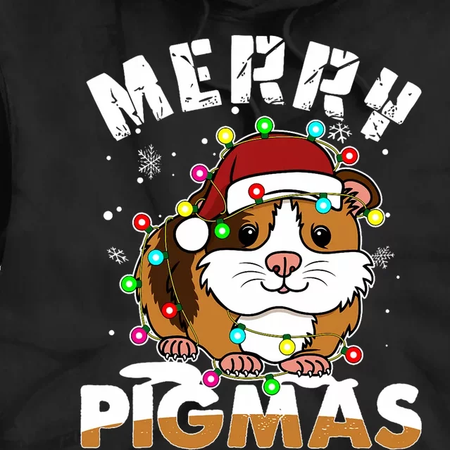 Merry Pigmas Funny Xmas Christmas Guinea Pig Lover Gift Tie Dye Hoodie