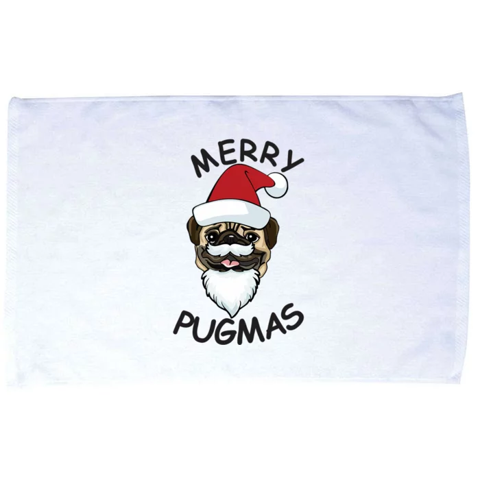 Merry Pugmas Funny Dog Lovers Pug Christmas Gift Microfiber Hand Towel