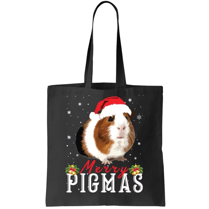 Merry Pigmas Face Mask Funny Guinea Pig Christmas Santa Xmas Tote Bag