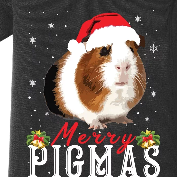 Merry Pigmas Face Mask Funny Guinea Pig Christmas Santa Xmas Baby Bodysuit