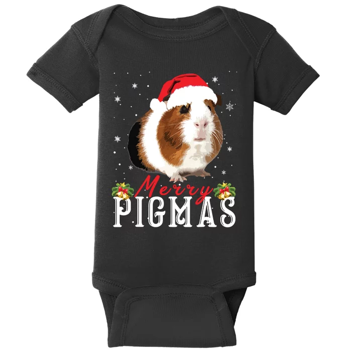 Merry Pigmas Face Mask Funny Guinea Pig Christmas Santa Xmas Baby Bodysuit