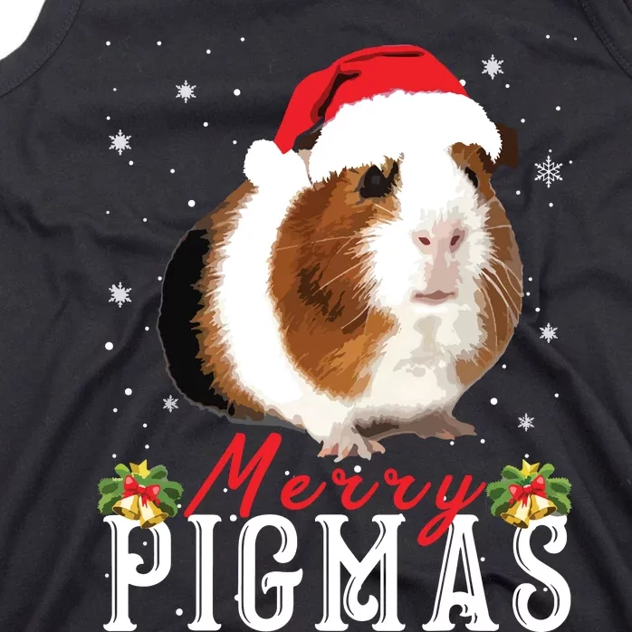 Merry Pigmas Face Mask Funny Guinea Pig Christmas Santa Xmas Tank Top