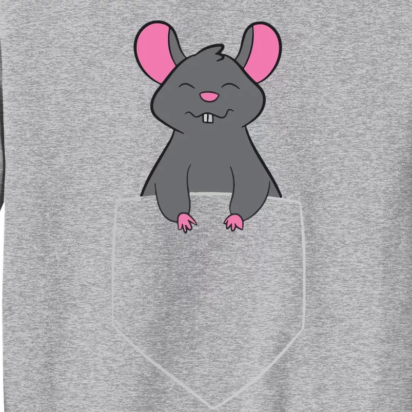 Mouse Pet Funny Mouse In Bag Rat In Pocket Tall Sweatshirt