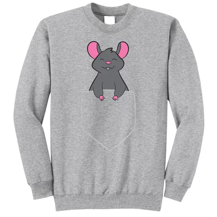 Mouse Pet Funny Mouse In Bag Rat In Pocket Tall Sweatshirt