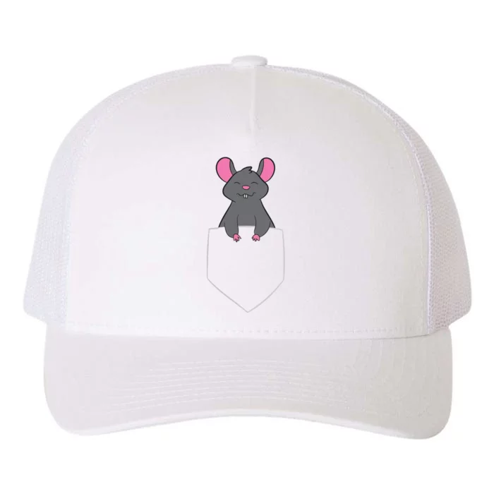 Mouse Pet Funny Mouse In Bag Rat In Pocket Yupoong Adult 5-Panel Trucker Hat