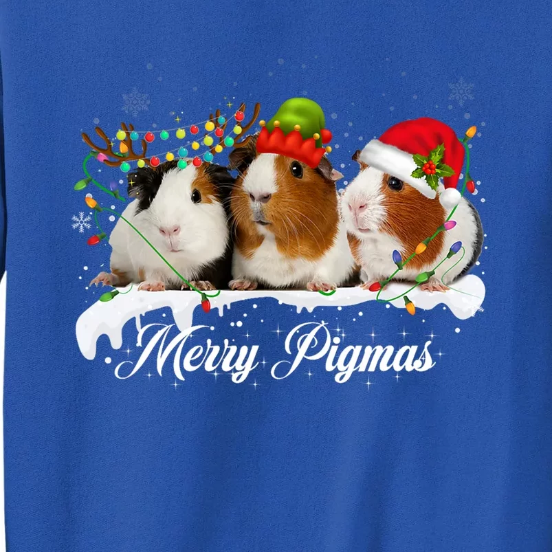 Merry Pigmas Funny Christmas Tree Xmas Light Guinea Pig Gift Tall Sweatshirt