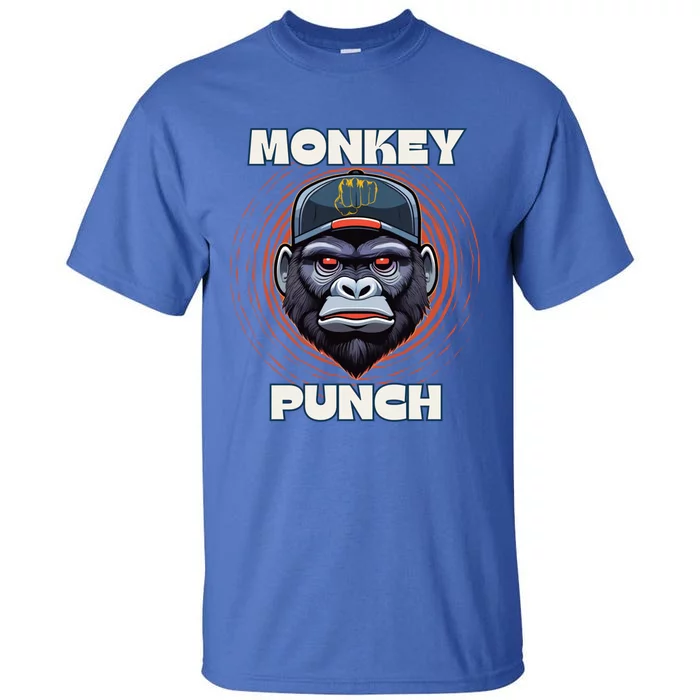 Monkey Punch Graphic Animal Vibes Cute Gift Tall T-Shirt