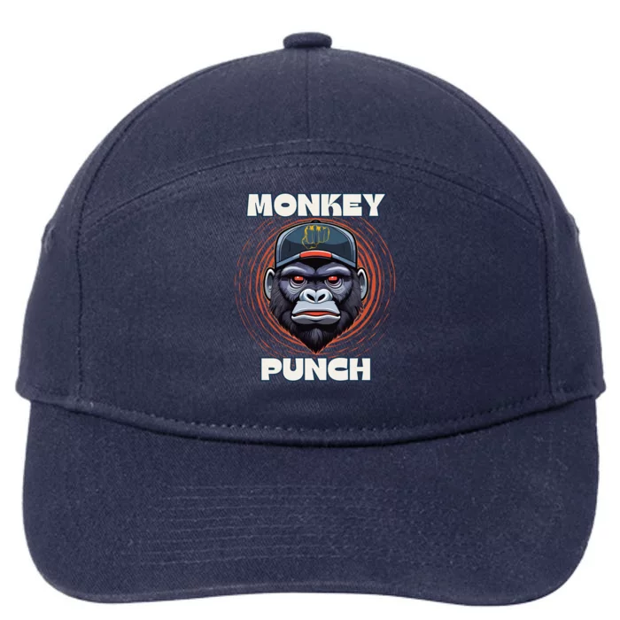 Monkey Punch Graphic Animal Vibes Cute Gift 7-Panel Snapback Hat