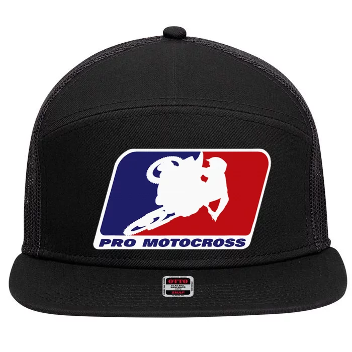 Motocross Pro Gift For Wo Blue & Red Dirt Bike 7 Panel Mesh Trucker Snapback Hat