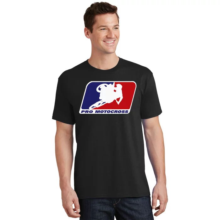 Motocross Pro Gift For Wo Blue & Red Dirt Bike T-Shirt