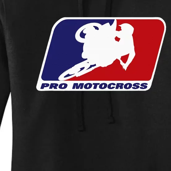 Motocross Pro Gift For Wo Blue & Red Dirt Bike Women's Pullover Hoodie