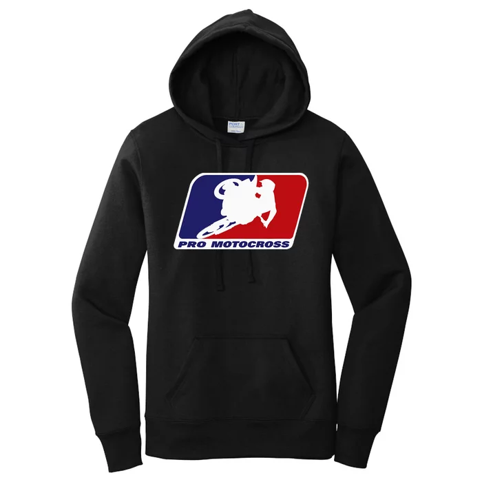 Motocross Pro Gift For Wo Blue & Red Dirt Bike Women's Pullover Hoodie