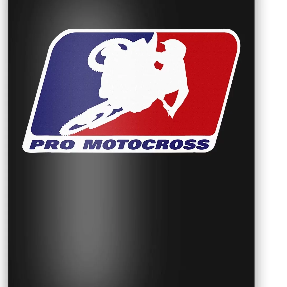 Motocross Pro Gift For Wo Blue & Red Dirt Bike Poster