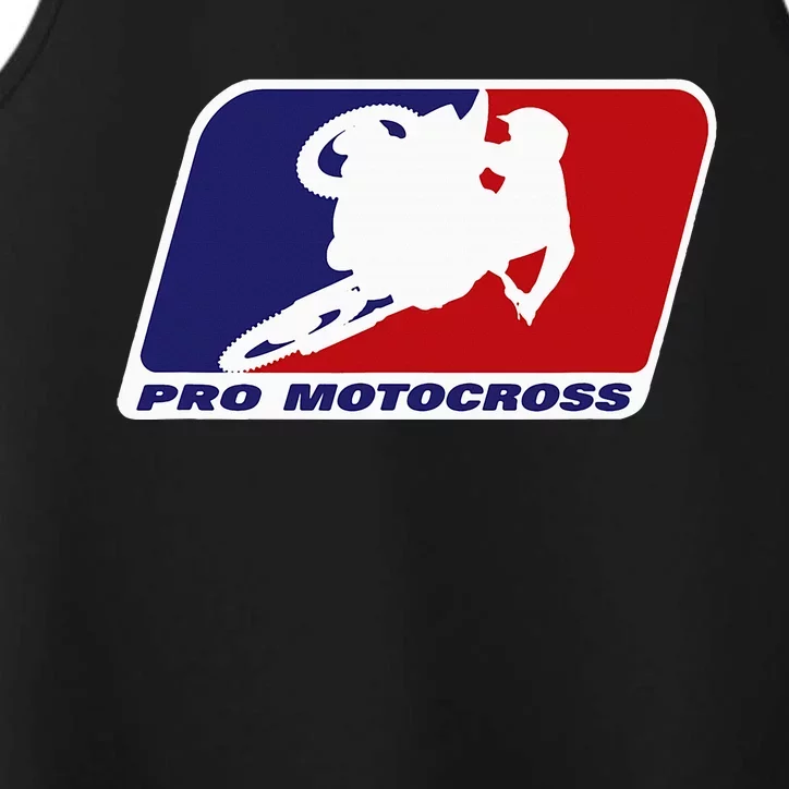 Motocross Pro Gift For Wo Blue & Red Dirt Bike Performance Tank