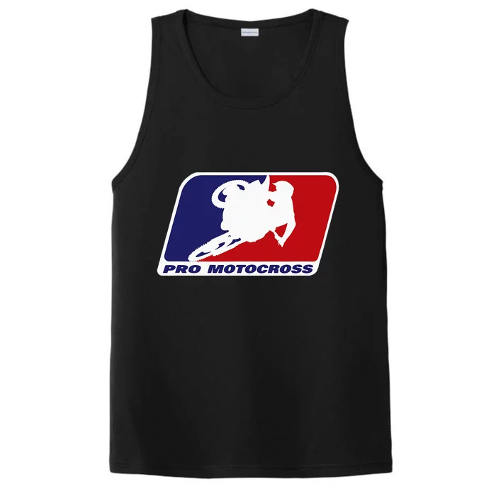 Motocross Pro Gift For Wo Blue & Red Dirt Bike Performance Tank