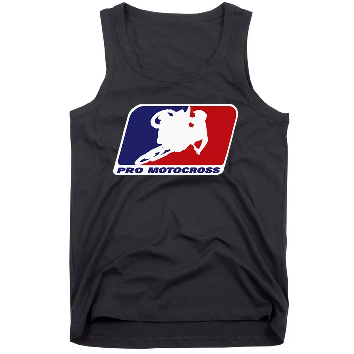 Motocross Pro Gift For Wo Blue & Red Dirt Bike Tank Top