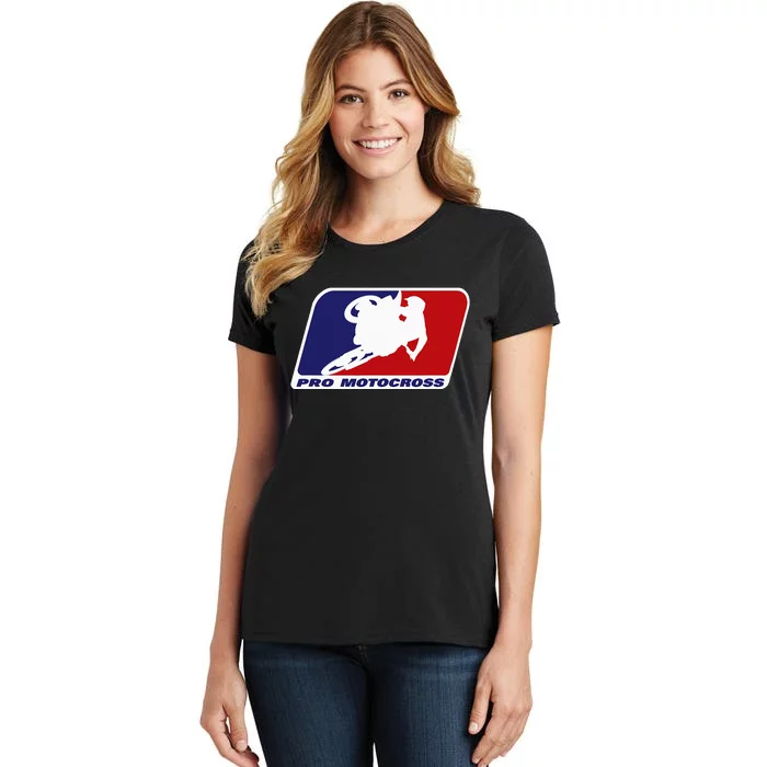 Motocross Pro Gift For Wo Blue & Red Dirt Bike Women's T-Shirt