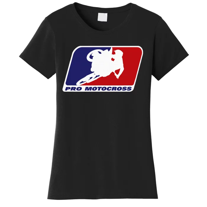 Motocross Pro Gift For Wo Blue & Red Dirt Bike Women's T-Shirt