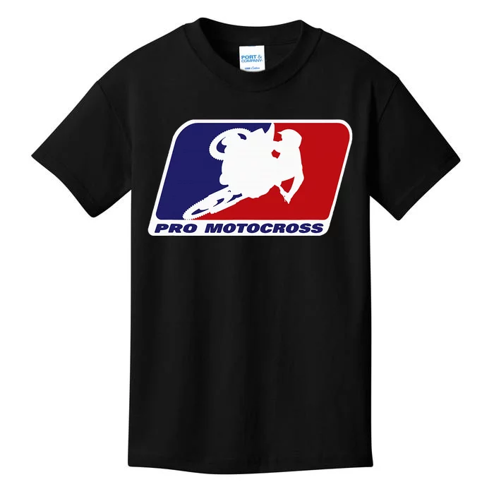 Motocross Pro Gift For Wo Blue & Red Dirt Bike Kids T-Shirt