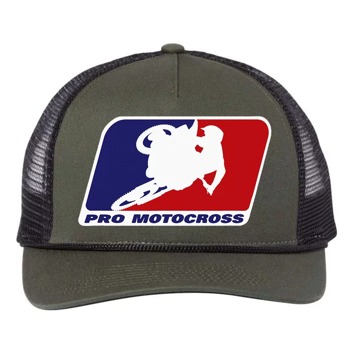 Motocross Pro Gift For Wo Blue & Red Dirt Bike Retro Rope Trucker Hat Cap