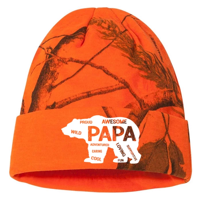 Men Papa Grandpa Bear Top Grandfather Father Day Gift Ideas Gift Kati - 12in Camo Beanie