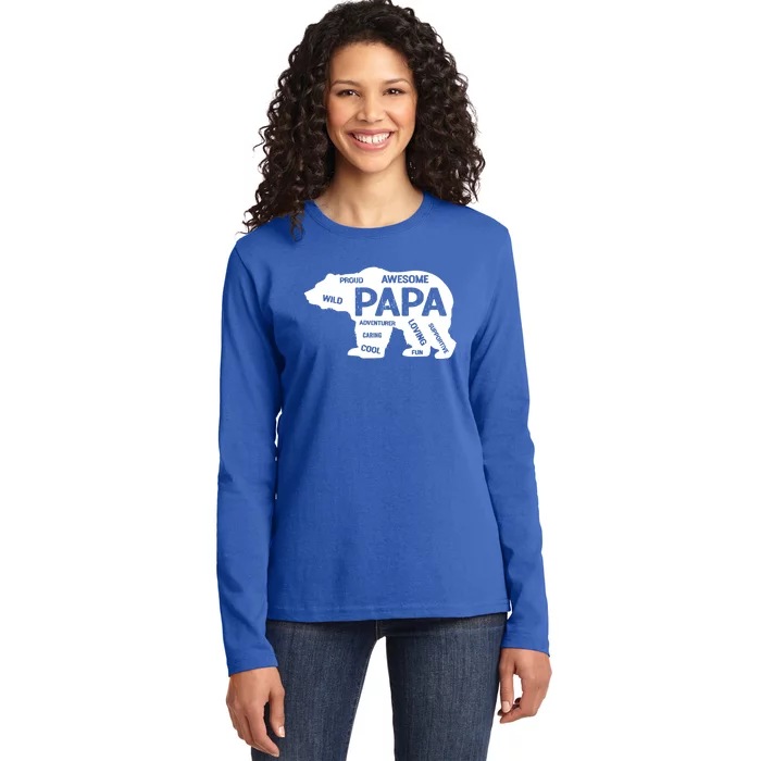 Men Papa Grandpa Bear Top Grandfather Father Day Gift Ideas Gift Ladies Long Sleeve Shirt