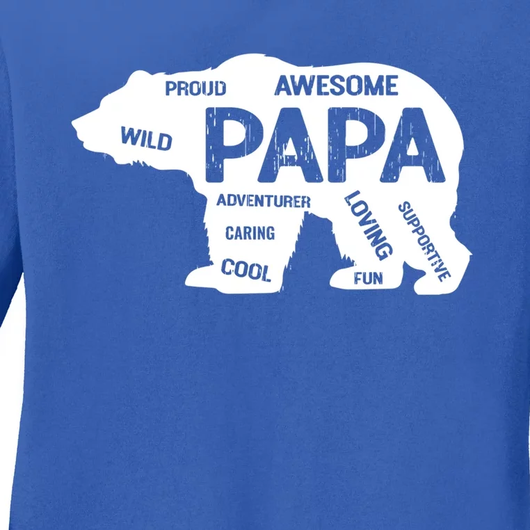 Men Papa Grandpa Bear Top Grandfather Father Day Gift Ideas Gift Ladies Long Sleeve Shirt