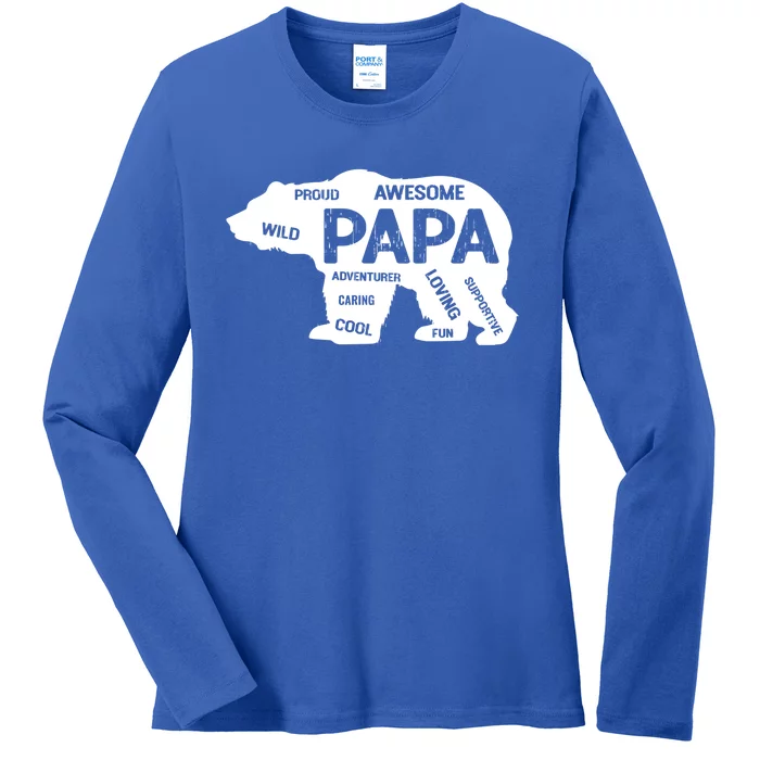 Men Papa Grandpa Bear Top Grandfather Father Day Gift Ideas Gift Ladies Long Sleeve Shirt