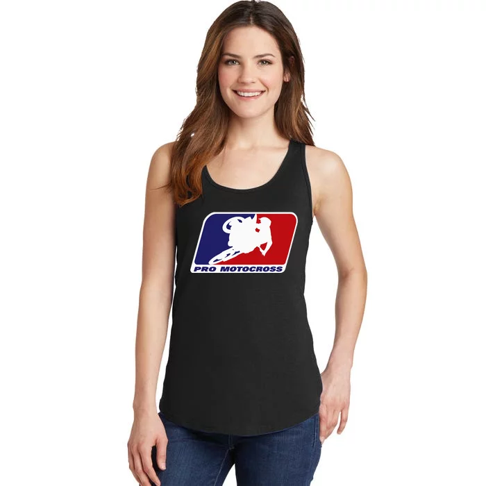 Motocross Pro Gift For Women Blue & Red Dirt Bike Ladies Essential Tank