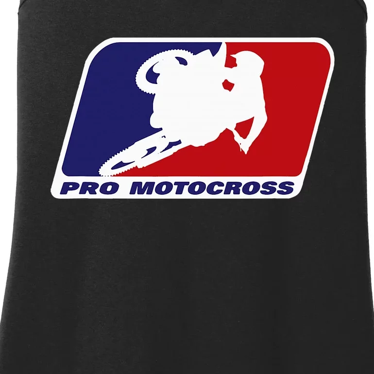 Motocross Pro Gift For Women Blue & Red Dirt Bike Ladies Essential Tank