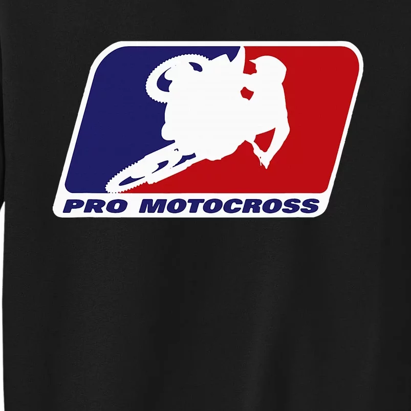 Motocross Pro Gift For Women Blue & Red Dirt Bike Tall Sweatshirt